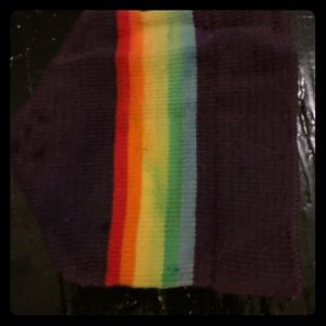 Distressed vintage rainbow beanie 100% wool